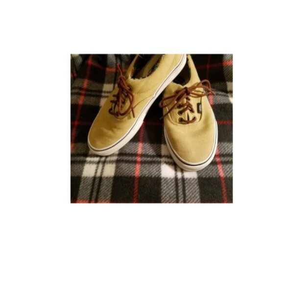 Vans Unisex Sneakers Size 8.5 in Womens Size 7 in Mens Tan Canvas Nice - Picture 4 of 5